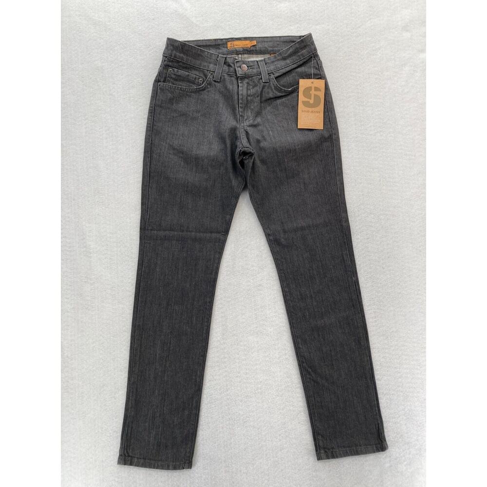 Vintage Solo Jeans Mens 30x30 Skinny Slim Fit Dark‎ Gray Stretch Denim Y2K NWT